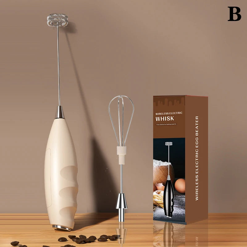 Wireless Electric Milk Frother Mixer Battery-Powered Handheld Foamer Coffee Cream Soup Peanut Butter Egg Whisk Baking Accessor