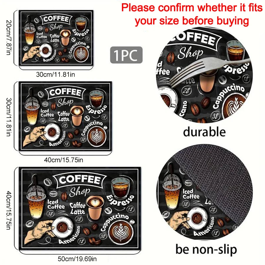 1pc creative pattern printed coffee machine mat kitchen counter quick water absorption utensil drying mat desktop drainage mat