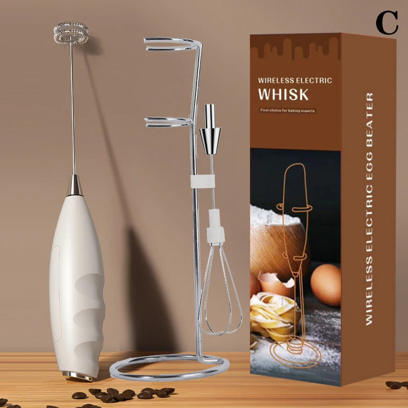 Wireless Electric Milk Frother Mixer Battery-Powered Handheld Foamer Coffee Cream Soup Peanut Butter Egg Whisk Baking Accessor