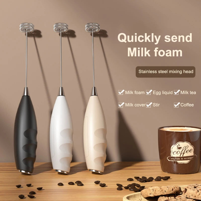 Wireless Electric Milk Frother Mixer Battery-Powered Handheld Foamer Coffee Cream Soup Peanut Butter Egg Whisk Baking Accessor