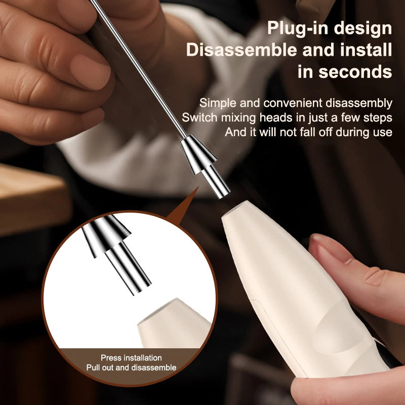 Wireless Electric Milk Frother Mixer Battery-Powered Handheld Foamer Coffee Cream Soup Peanut Butter Egg Whisk Baking Accessor