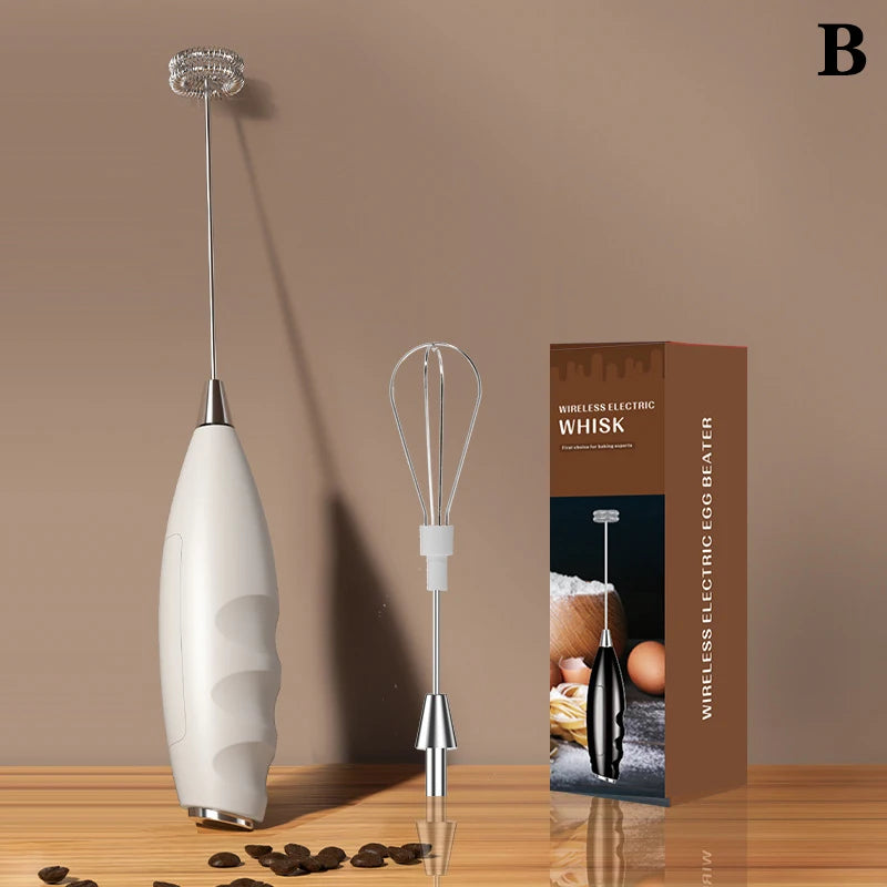 Wireless Electric Milk Frother Mixer Battery-Powered Handheld Foamer Coffee Cream Soup Peanut Butter Egg Whisk Baking Accessor
